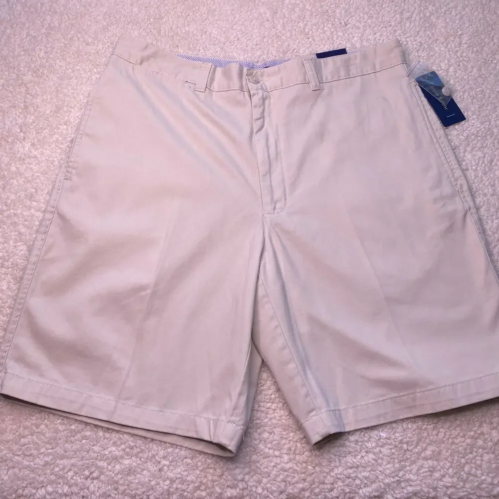 Club Room Flat Front Light Khaki Chino Short 34